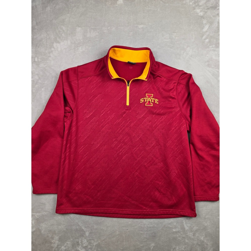 Colosseum Quarter Zip Pullover Mens XL Red Iowa State Cyclones Fleece
